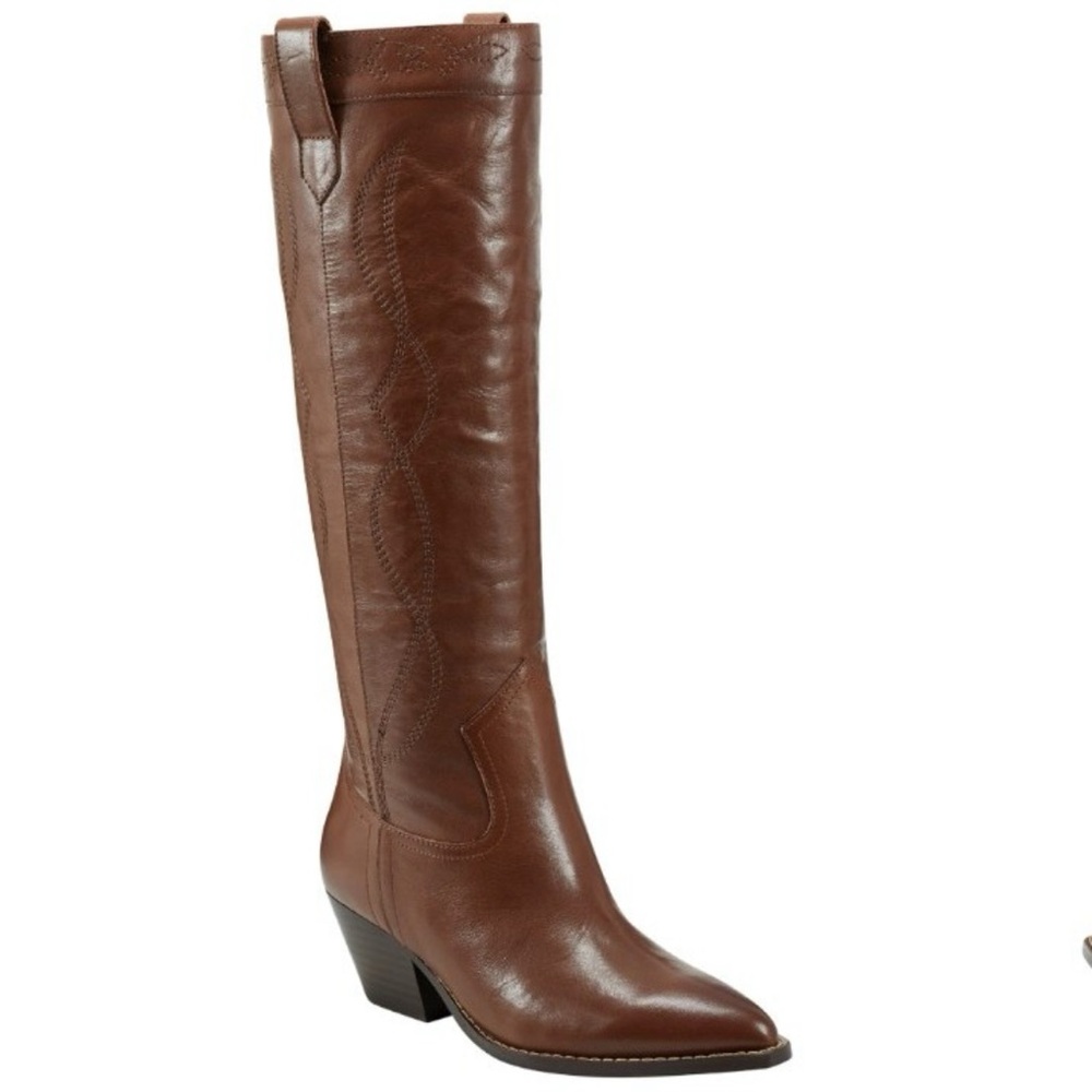 Marc Fisher LTD Edania Pointed Toe Western Knee High Heeled Boots